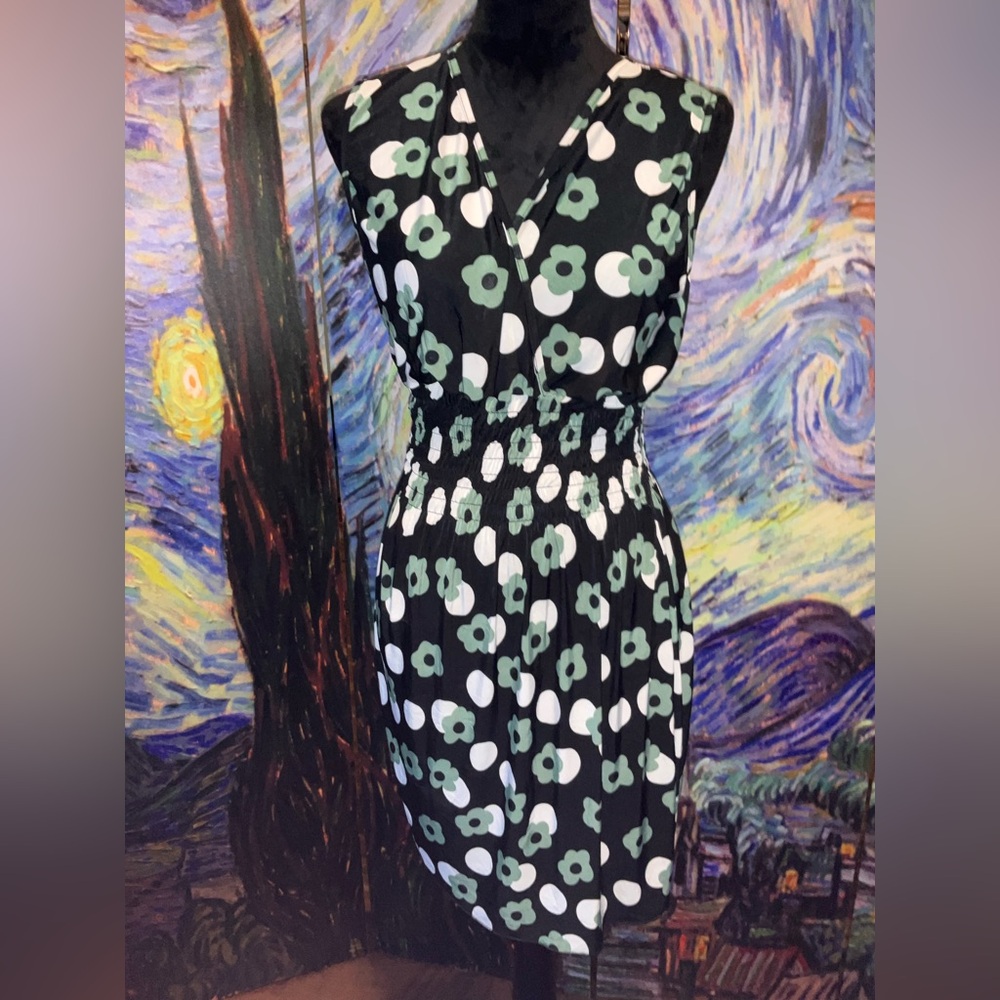 S & Y XL/XXL sleeveless black dress  with floral print summer dress